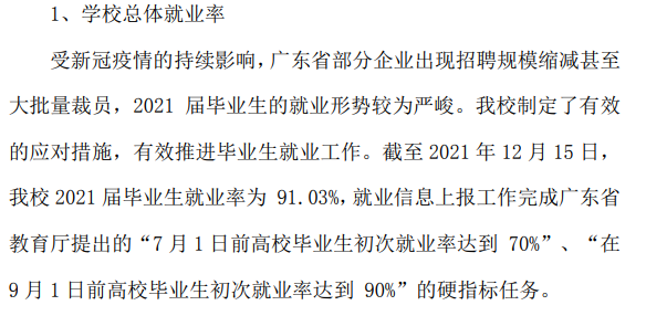 广州涉外经济职业技术学院就业率及就业前景怎么样（含2021届就业质量报告）